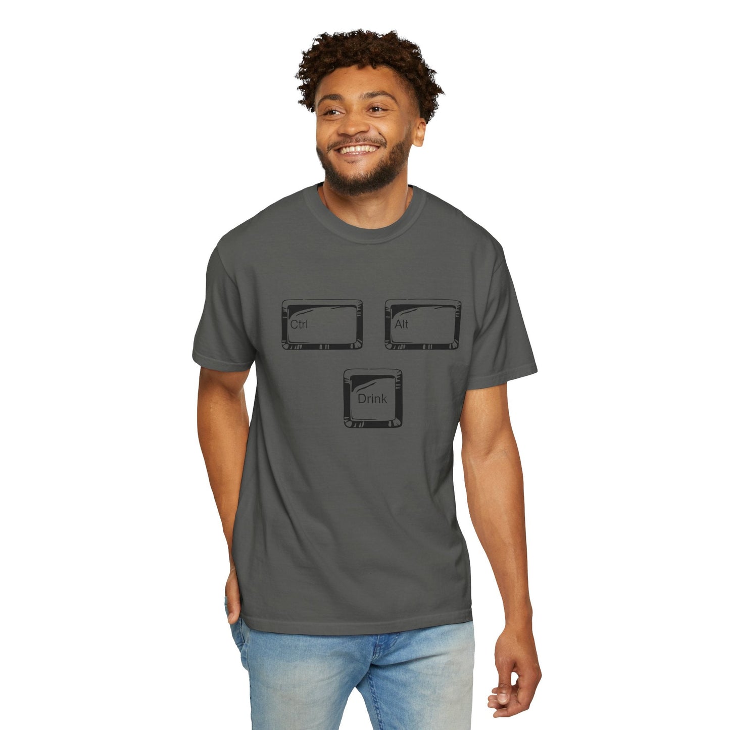 Ctrl-Alt-Drink Shirt – Reboot Your Day with Caffeine & Tech Humor!