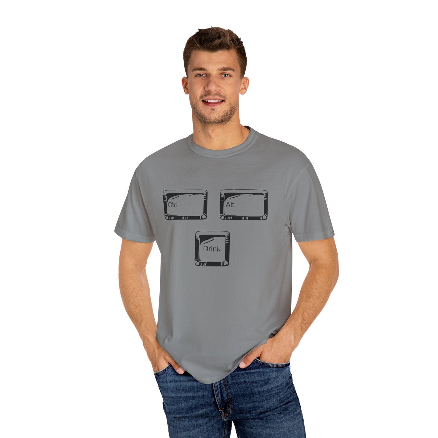 Ctrl-Alt-Drink Shirt – Reboot Your Day with Caffeine & Tech Humor!