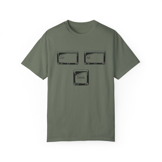 Ctrl-Alt-Drink Shirt – Reboot Your Day with Caffeine & Tech Humor!