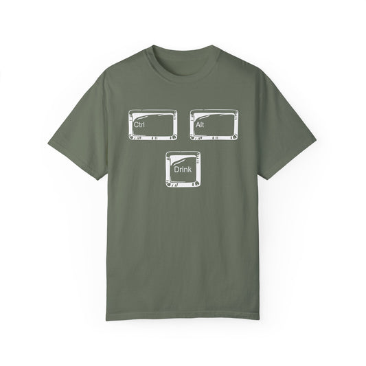 Ctrl-Alt-Drink Shirt – Reboot Your Day with Caffeine & Tech Humor! Light Colors