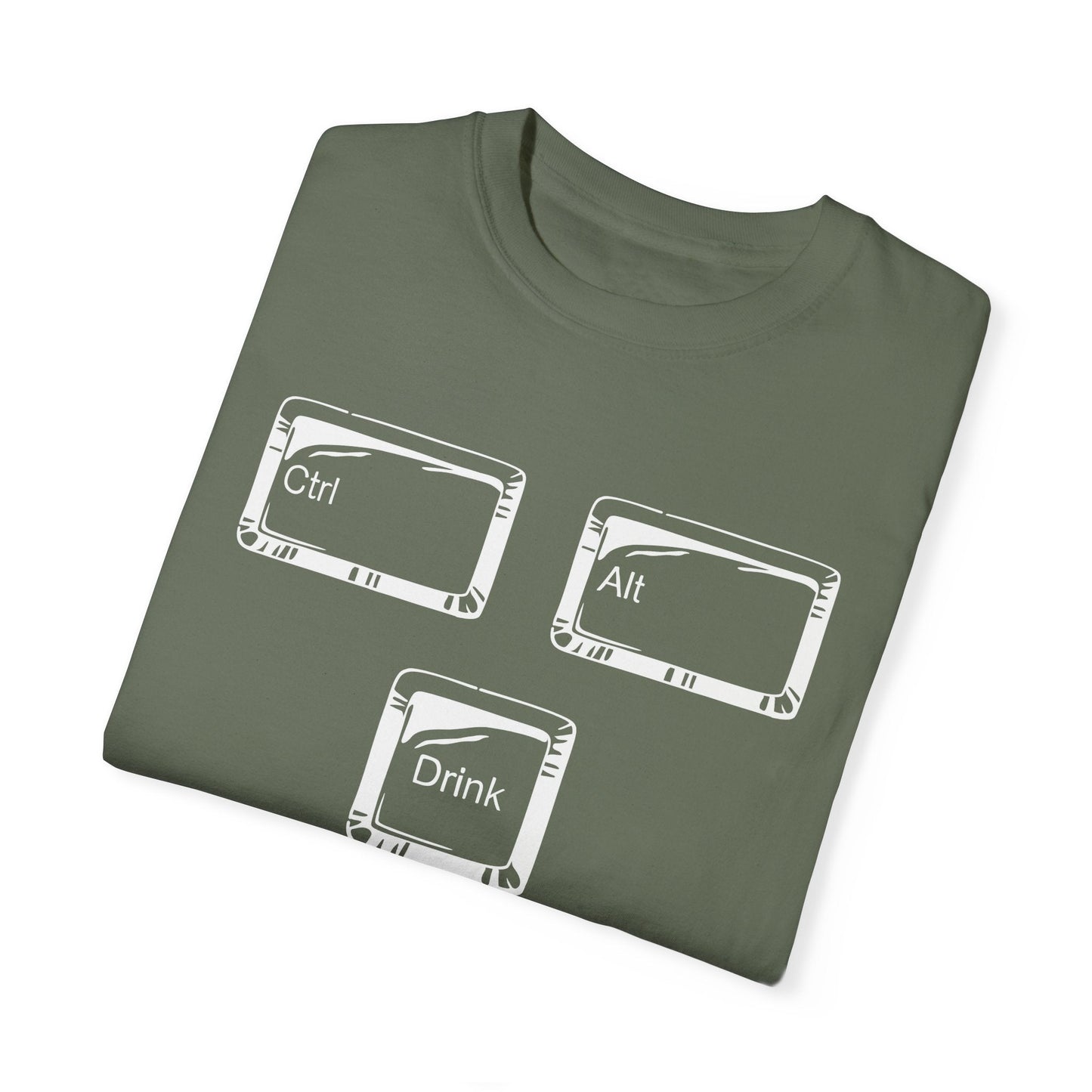 Ctrl-Alt-Drink Shirt – Reboot Your Day with Caffeine & Tech Humor! Light Colors