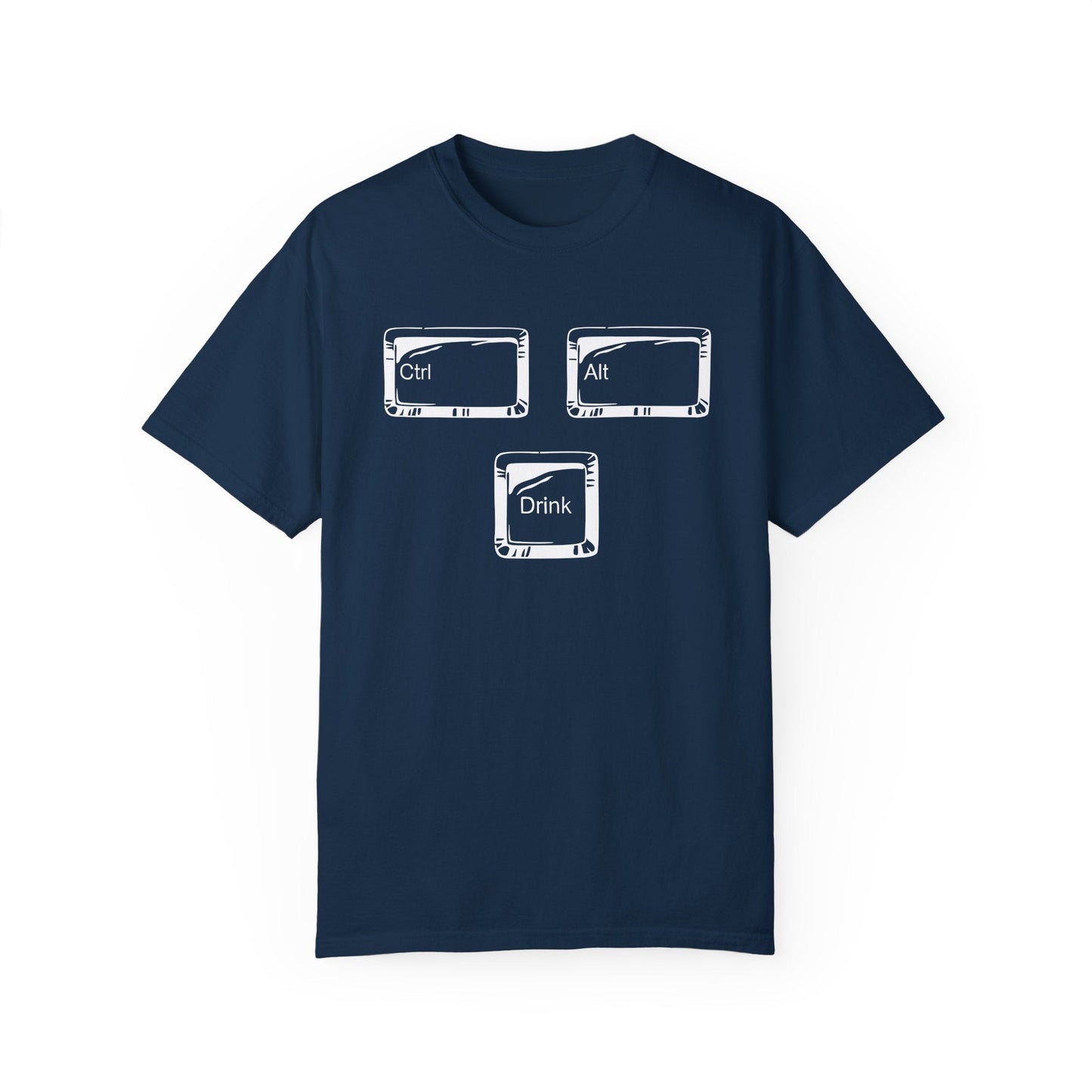 Ctrl-Alt-Drink Shirt – Reboot Your Day with Caffeine & Tech Humor! Light Colors